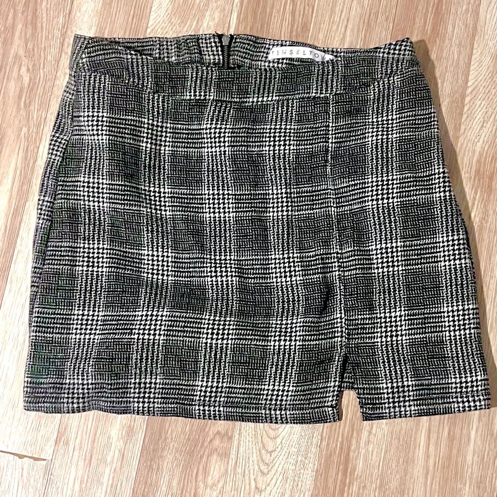 Tinseltown Black and White Mini Pencil Skirt